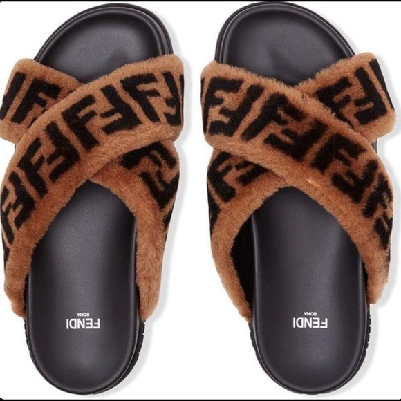 Fendi Shoes - FENDI FIRST SHEARLING SLIDES